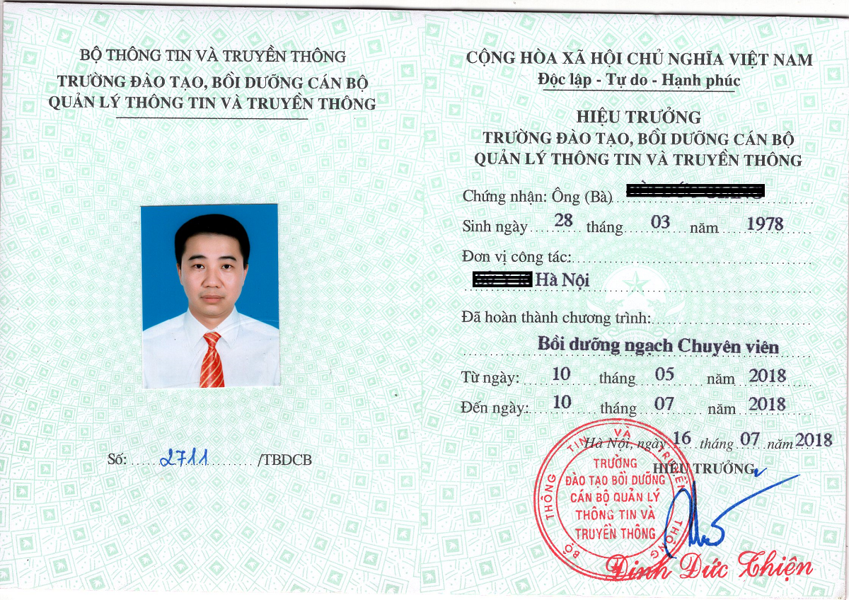 mua chứng chỉ chuyên viên