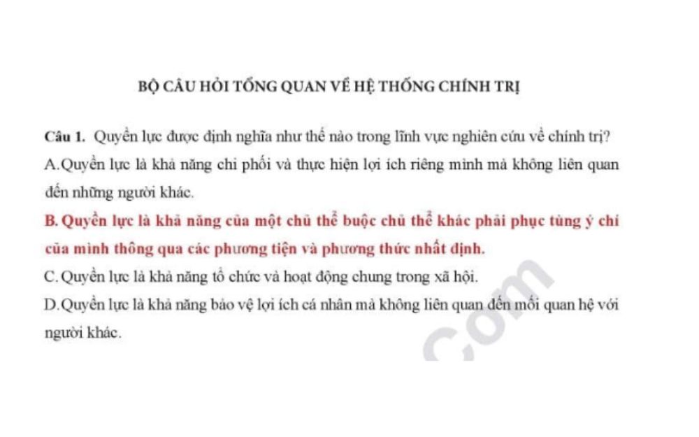 Đề thi kiến thức chung ở Vòng 1