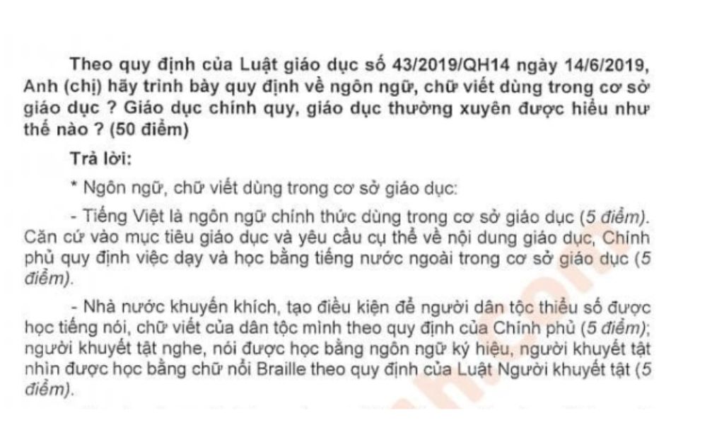 Đề thi chuyên ngành và tình huống sư phạm